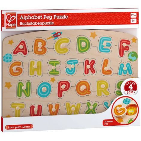Hape Puzzle Litere din Lemn, Educativ, Colorat