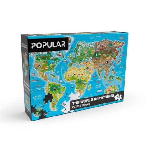 Puzzle Harta Lumii 160P - Woodyland | Învățare Fun - imagine 2