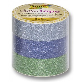 Set 3 Role Banda Glitter Verde - Folia Paper