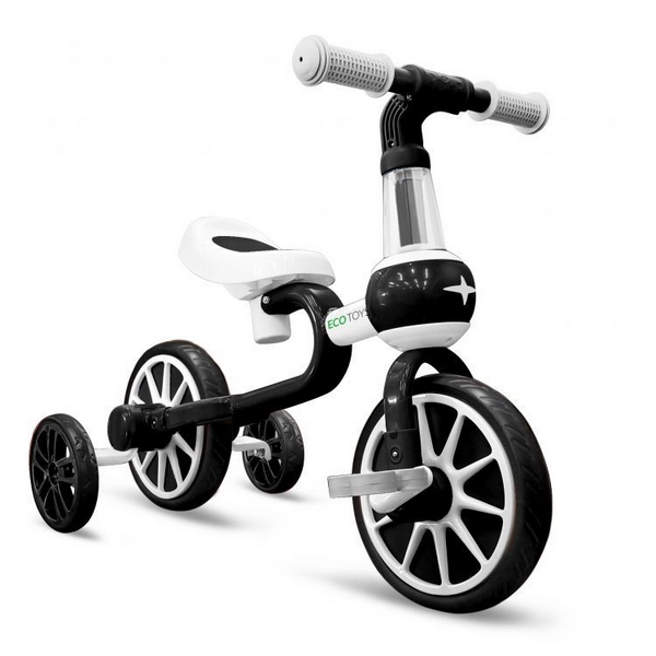 Bicicleta Ecotoys 4 in 1, Alb-Negru