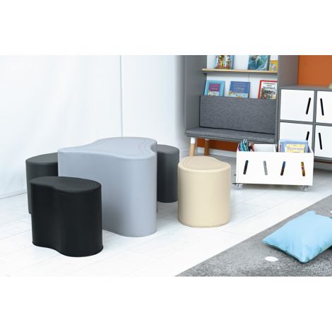 Set Pufuri LO3 Masa+Scaune Gri-Bej Moje Bambino - imagine 5