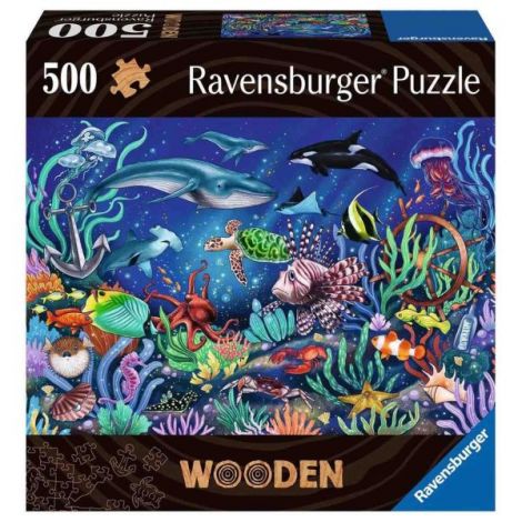 Puzzle Lemn Lumea Subacvatica Ravensburger 500 piese - imagine 2