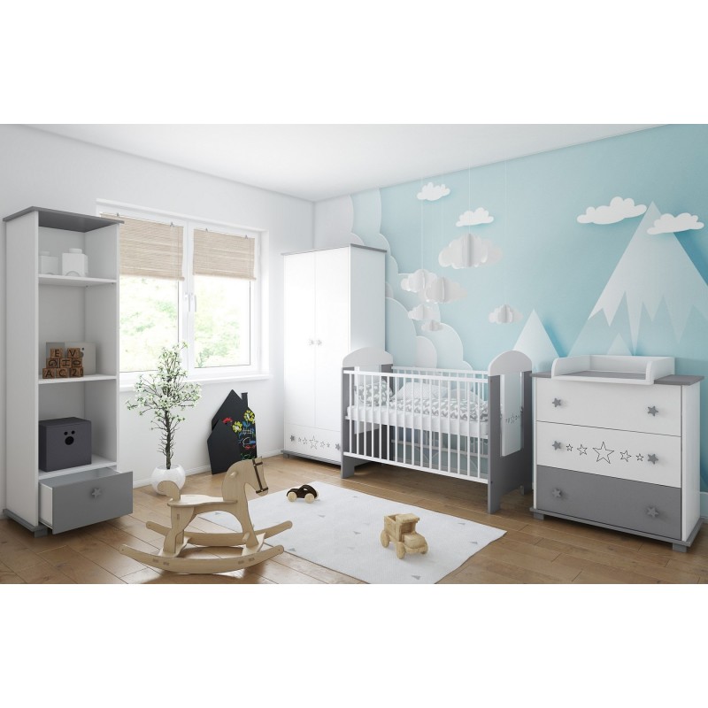 Patut MDF Nichiduta Ptilou Gray Stars, 3 nivele - imagine 2