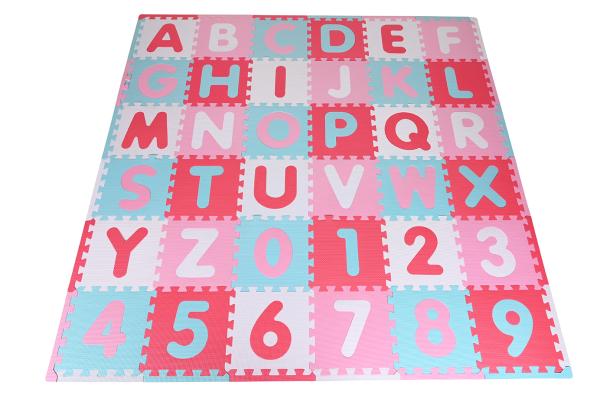Covor Puzzle Knorr Rosa cu Litere și Cifre - imagine 5