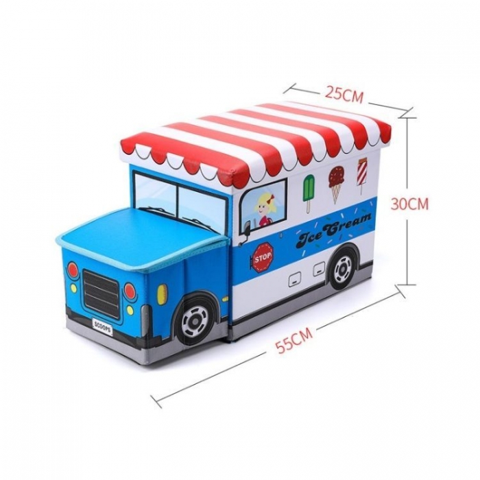 Cos Ecotoys Depozitare Jucării Masiniță cu Înghețată - imagine 2