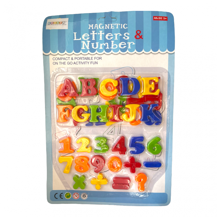 Set Litere și Cifre Magnetice Colorate, 42 Piese - Krista