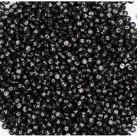 Set 500 Margele Negre cu Litere Playbox