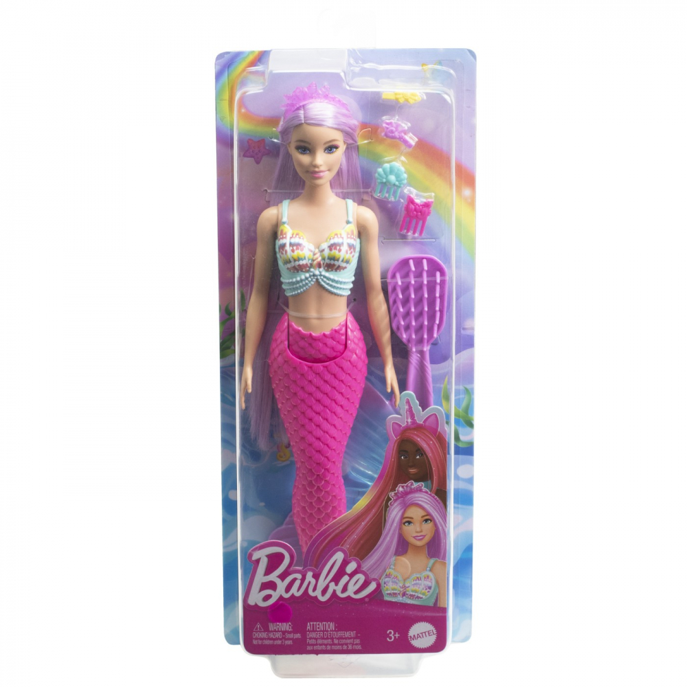 Păpușă Barbie Sirena cu Păr Mov - Mattel