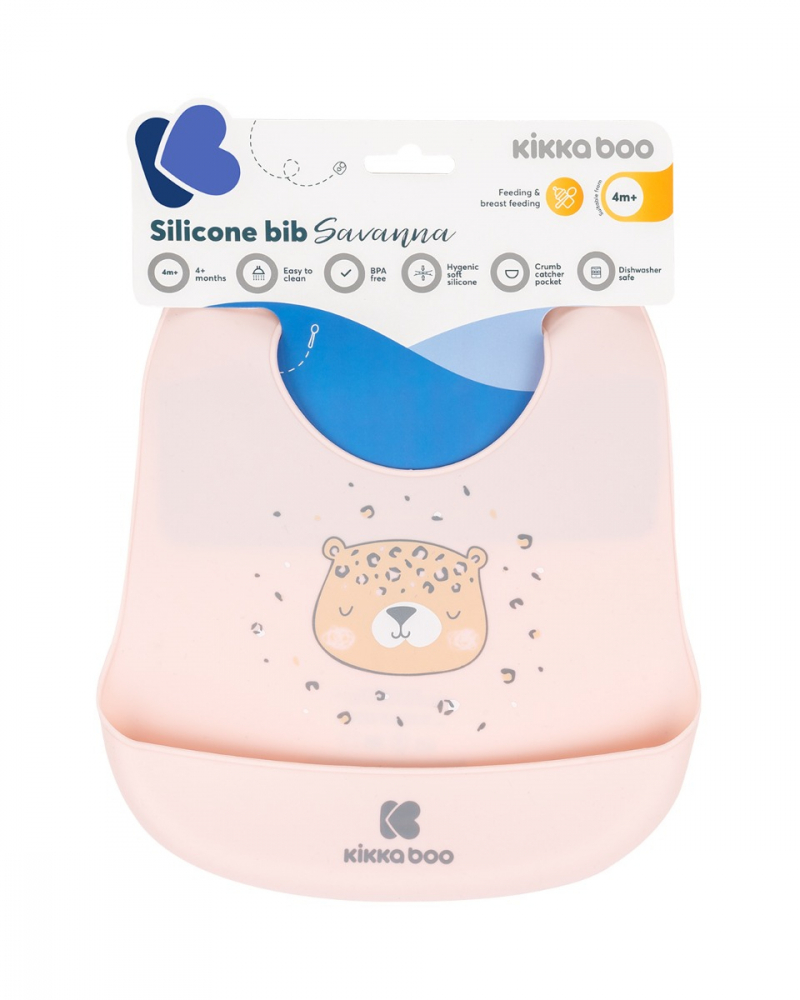 Baveta Kikkaboo Antimurdarie Silicon Savanna Pink
