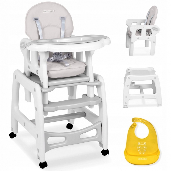 Scaun de masa 5 in 1 Ricokids Sinco Gri - imagine 3