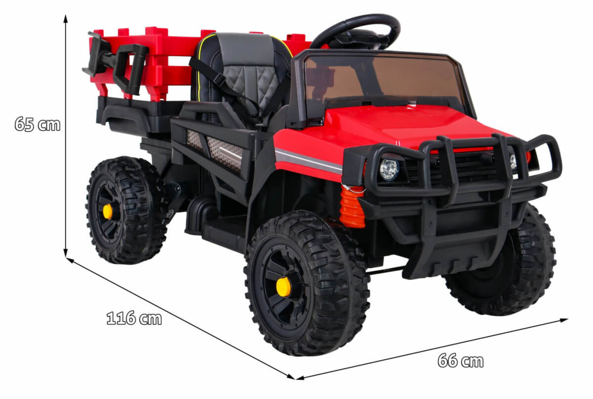 Tractor Electric Farmer Pick-Up Rosu | Autokids.ro - imagine 3