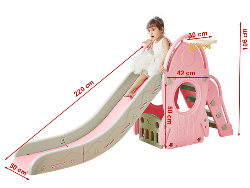 Tobogan Racheta Pink cu Cos Baschet Mykids - imagine 2