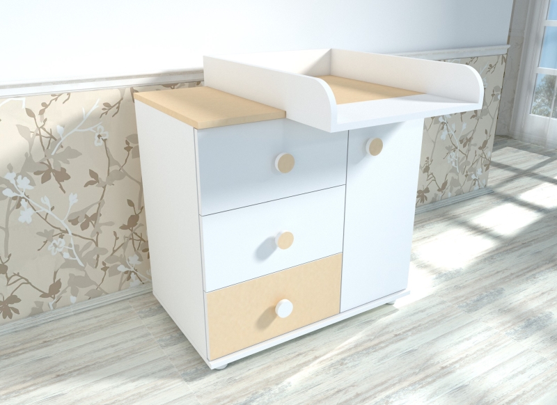 Comodă infășat Kombo Mykids Alb Cappuccino - imagine 2