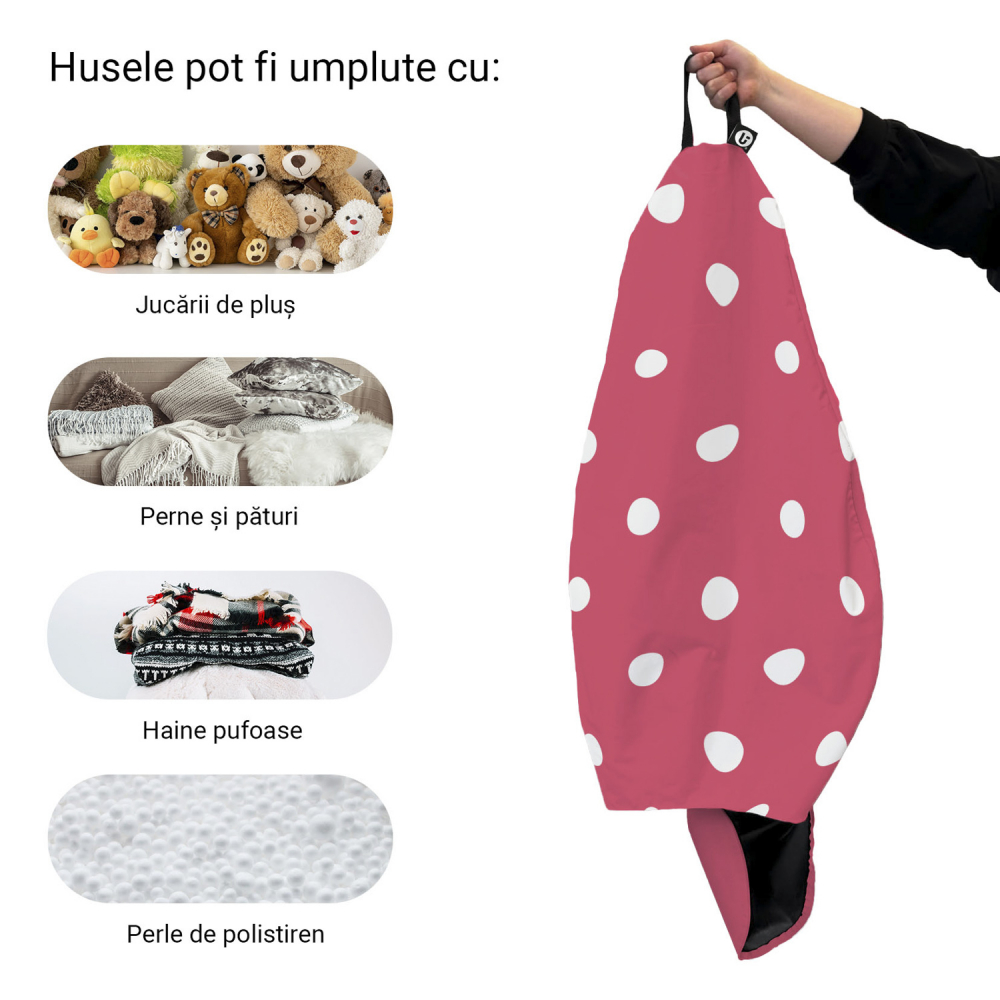 Husa Bean Bag Para XL Roz Updeco