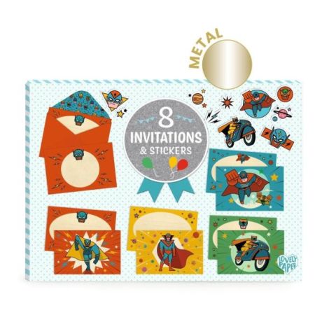 Invitații Supereroi Djeco - Set Creativ