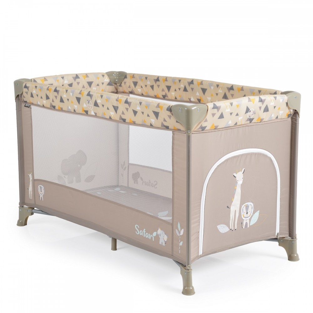 Patut Pliabil Moni Safari Beige cu Accesorii Incluse