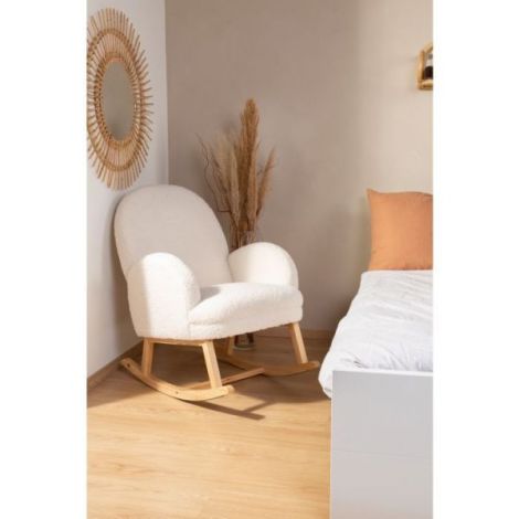 Scaun Balansoar Childhome Teddy Alb - Confort Premium - imagine 5
