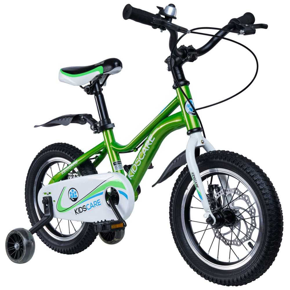Bicicleta KidsCare 16 inch Verde, cu Roti Ajutatoare - imagine 6