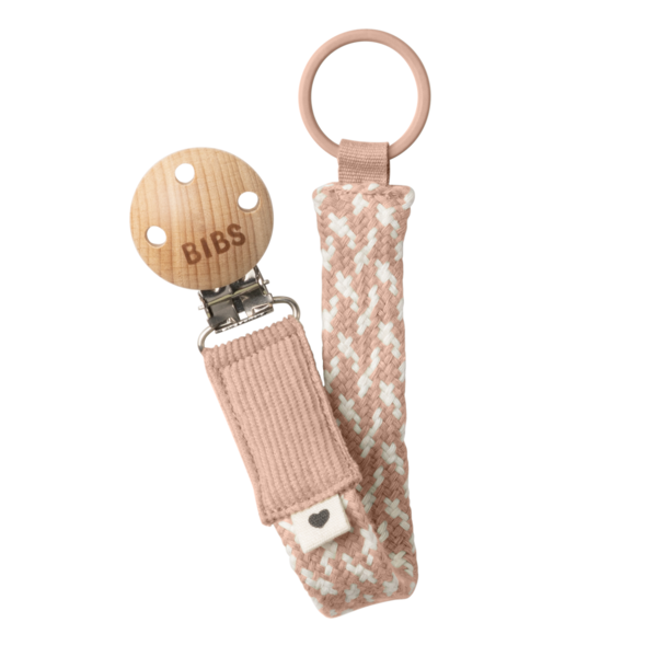 Lanțisor Clip Suzetă Bibs Blush-Ivory, Bumbac Organic - imagine 4