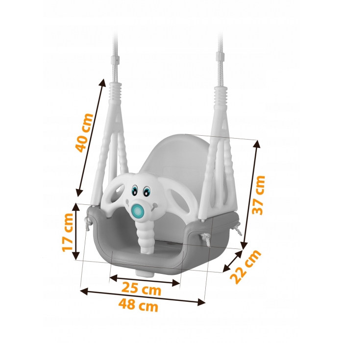 Leagan Ricokids 3in1 Elefant Gri-Alb