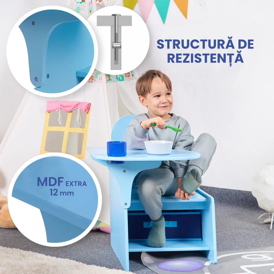 Suporto Set Masuta 3-in-1 din Lemn pentru Copii - imagine 3
