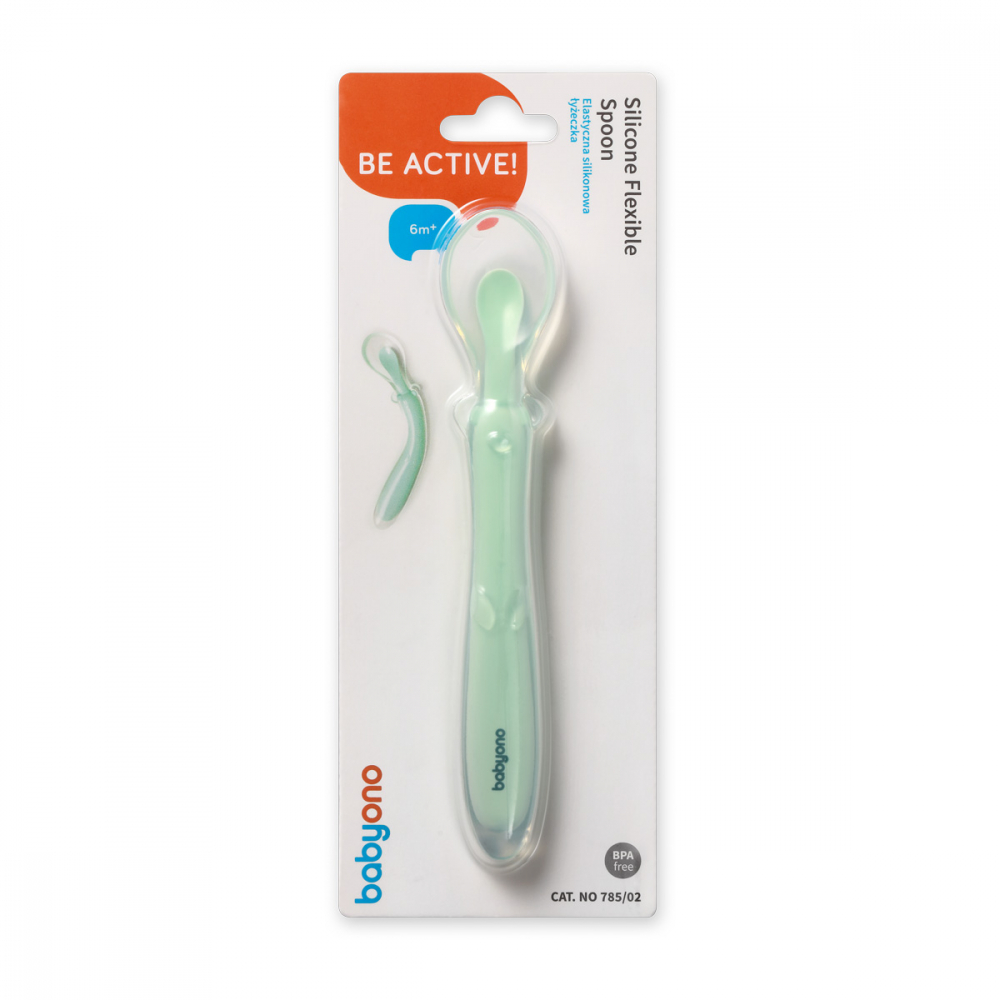 Linguriță Flexibilă Babyono Silicon, Menta - imagine 4