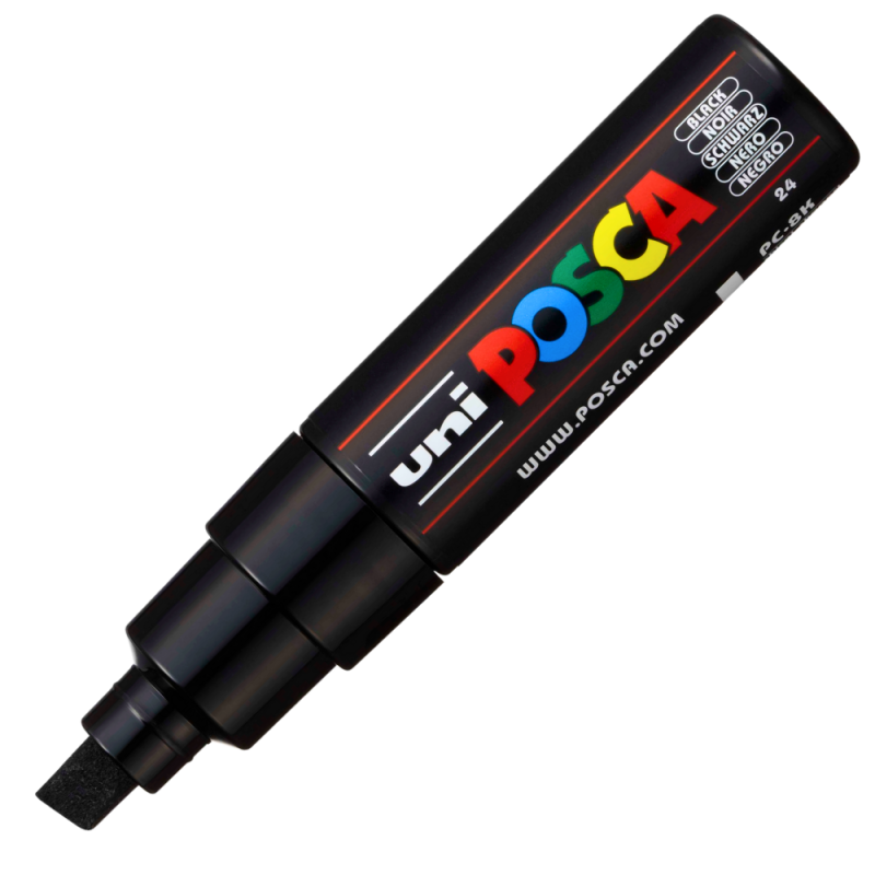 Marker Posca PC-8K 8mm Negru - Vârf Texturat