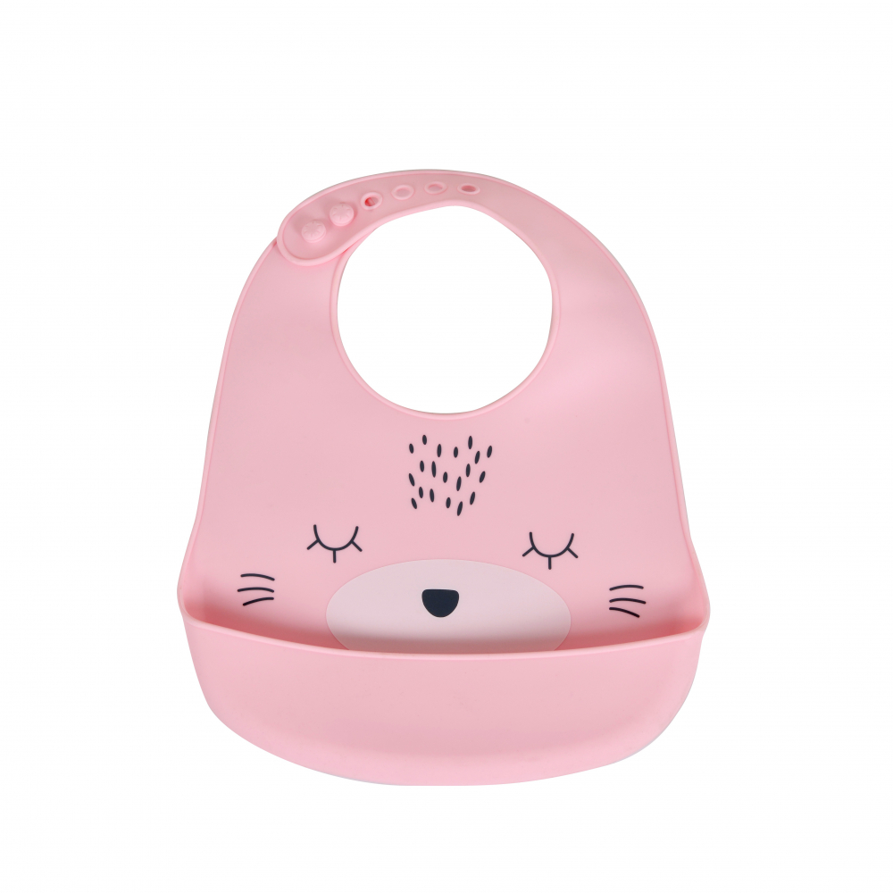 Baveta Cangaroo Silicon Oscar Pink cu Buzunar