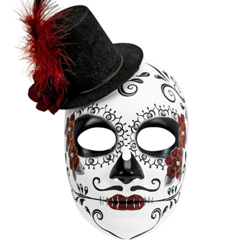 Masca Dia de Los Muertos Widmann cu Pălărie