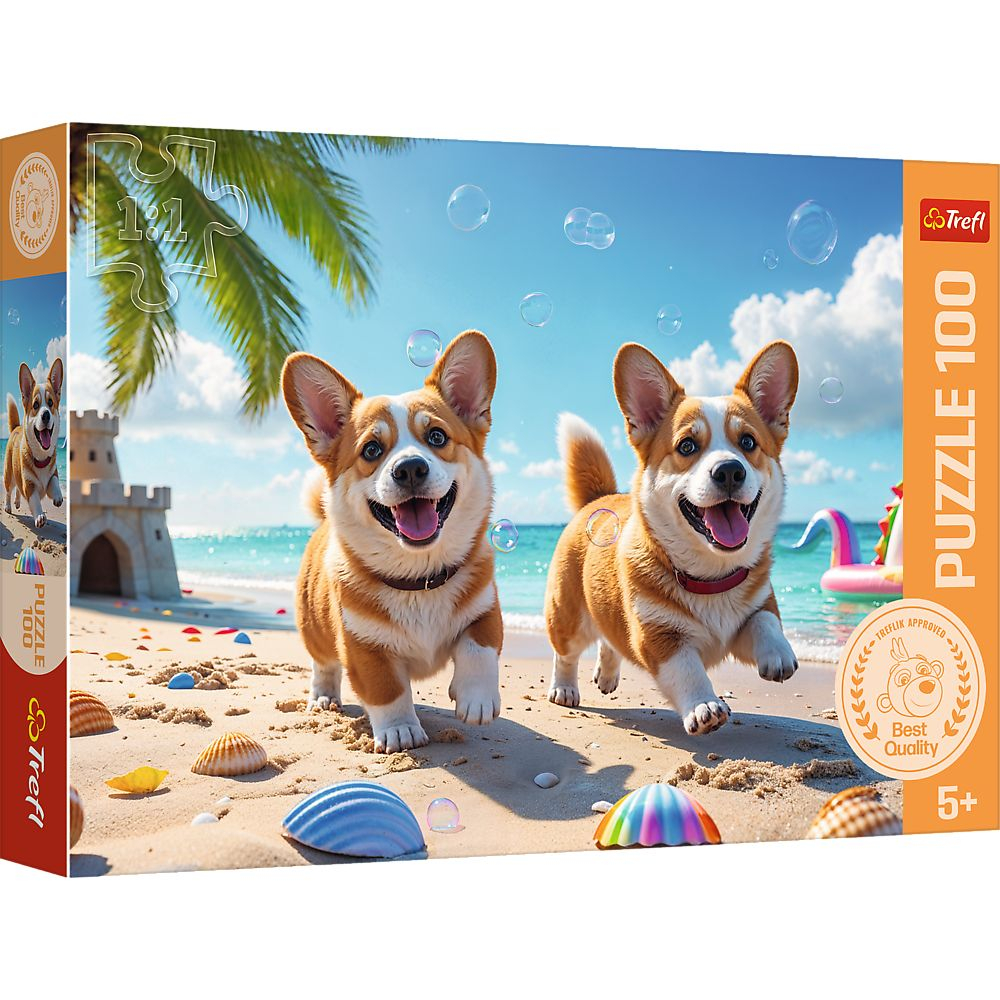 Puzzle Trefl 100 piese Corgi - Joc educativ