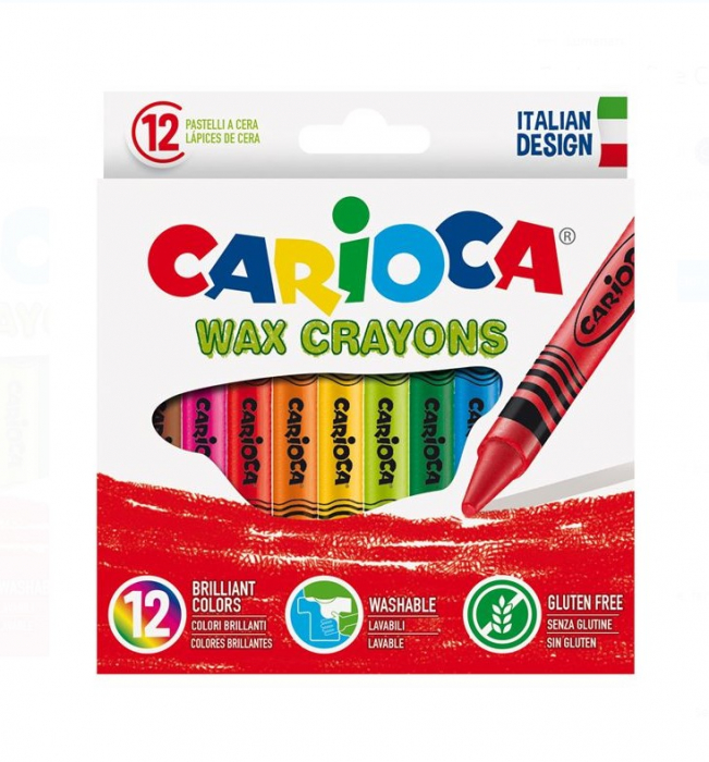 Set 12 creioane cerate lavabile Carioca