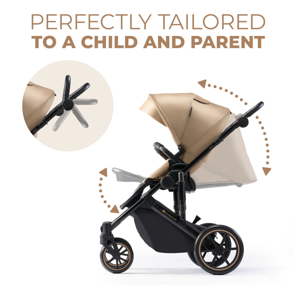 Carucior 2in1 Kinderkraft Prime 2 Sandrose - imagine 6