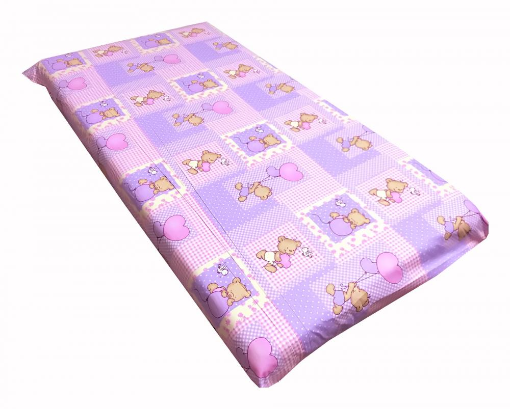 Cearsaf elastic Deseda ursuleți roz 120x60 cm