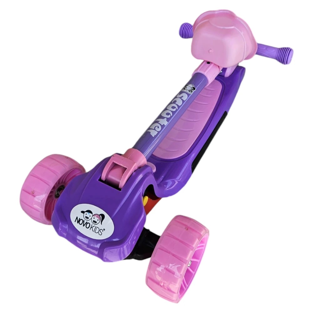 Novokids Mini Scooter Roz - Roti Luminoase - imagine 3