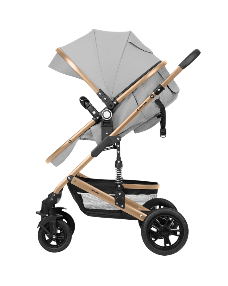 Carucior KikkaBoo 3in1 Amaia Grey, Aluminiu - imagine 9