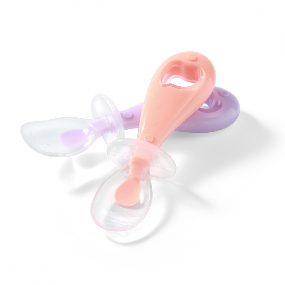 Set 2 Lingurițe Silicon Babyono Roz/Mov - imagine 4