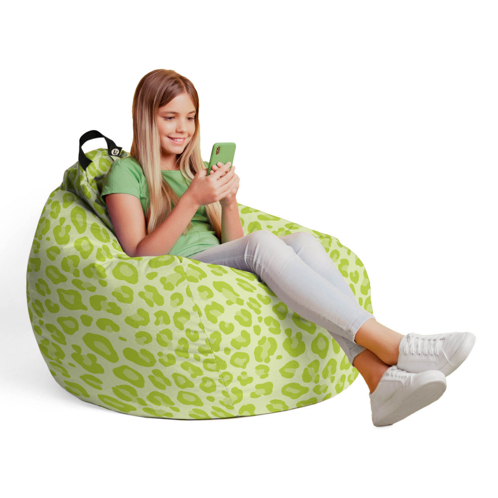 Fotoliu Puf Bean Bag Leopard Green Updeco - imagine 4