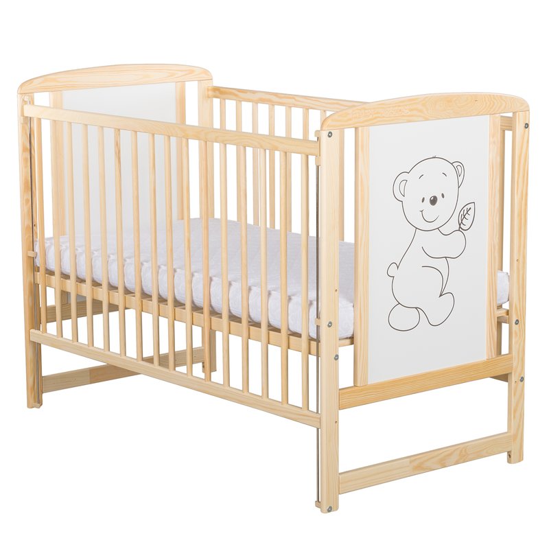 Patut lemn Babyneeds 120x60 cm, laterala culisanta