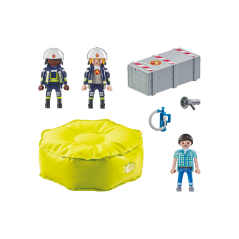 Playmobil Pompier cu Saltea de Aer - Jucărie - imagine 2