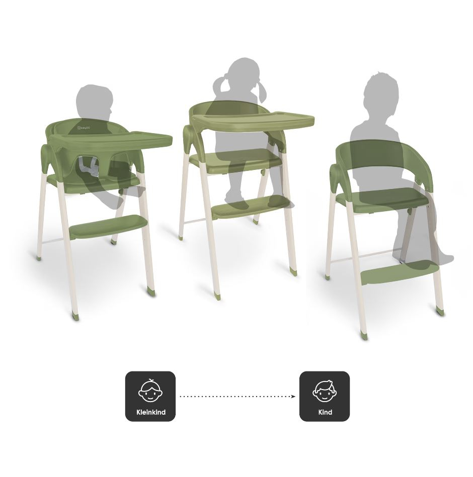 Scaun de masă 3 în 1 BabyGo Khaki Transformabil - imagine 10
