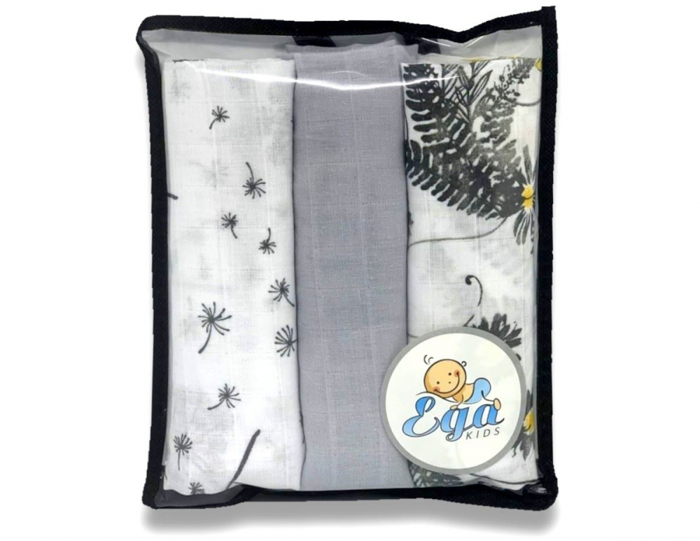 Set 3 scutece Egakids bumbac 60x80 cm - imagine 3