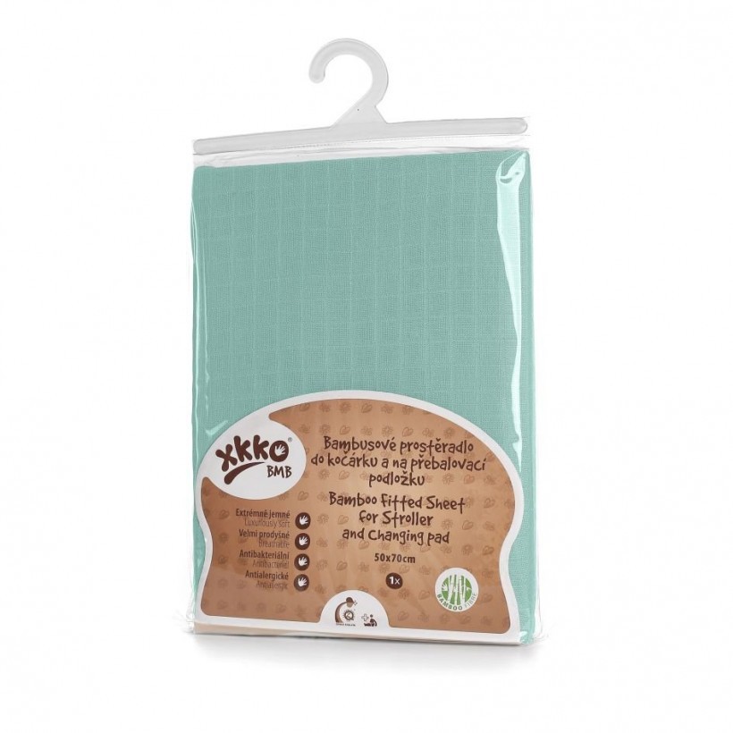 Cearceaf Bambus 50x70 cm Mint XKKO Anti-alergic