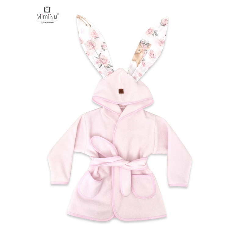 Halat de Baie Miminu Sweet Deer Pink cu Urechi - imagine 2