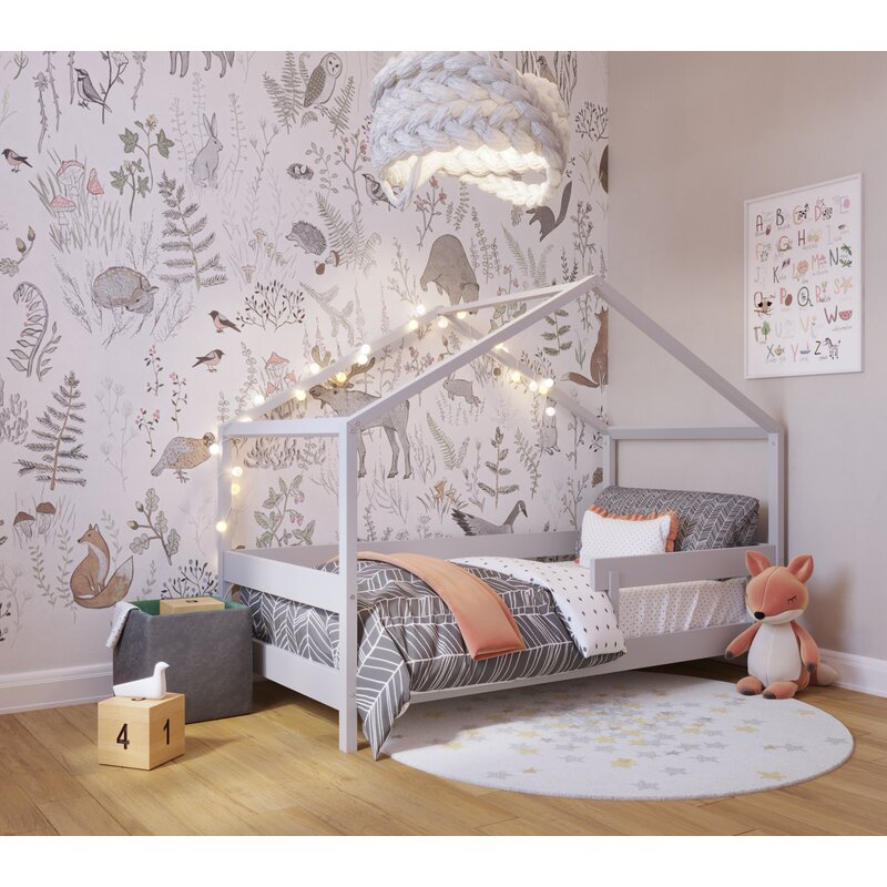 Pat Casută YappyKids 160x80 Lemn FSC Gri