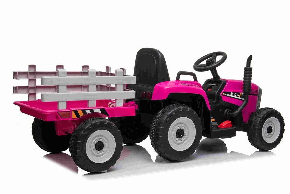 Tractor Electric 12V Nichiduta Farmer Pink cu Remorcă - imagine 8