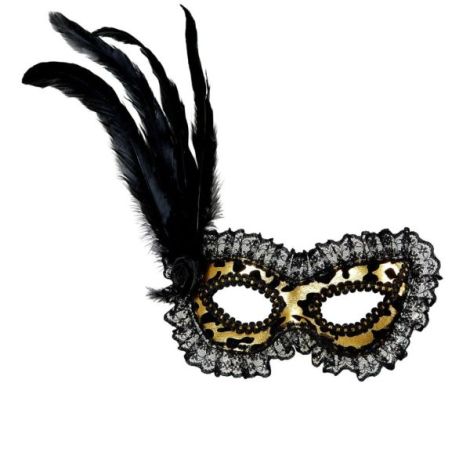 Masca Aurie Pene Negre Widmann | Carnaval