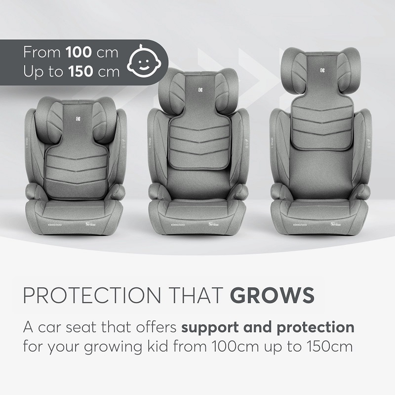 Scaun Auto KikkaBoo i-Stand Isofix, Gri - imagine 7