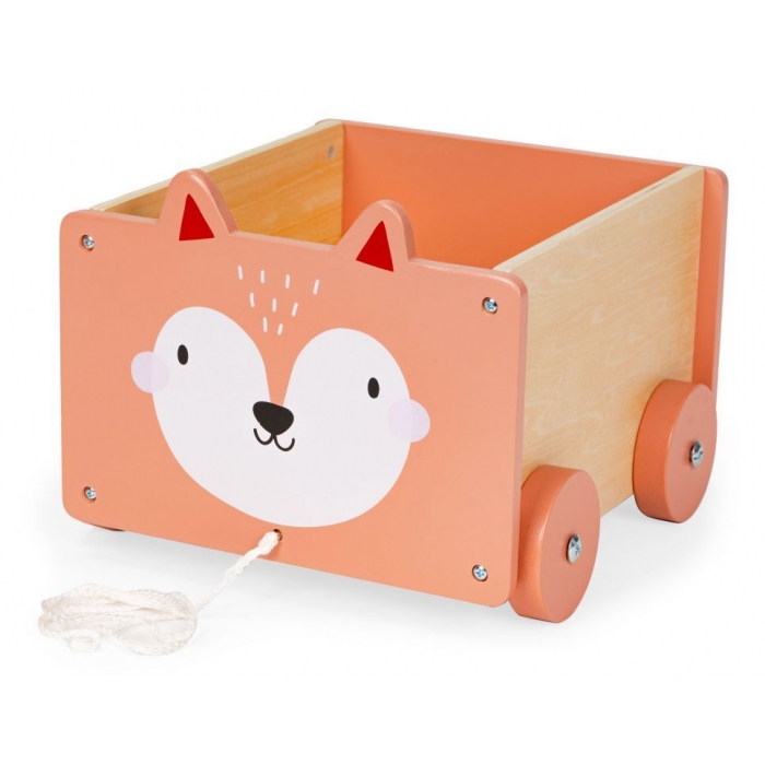 Carucior Lemn Depozitare Jucării Ecotoys - imagine 5