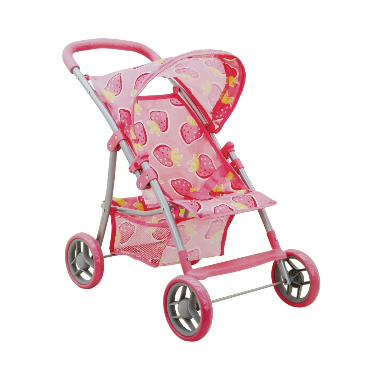 Carucior Pliabil Melobo cu 4 Roti, Model Capsuni