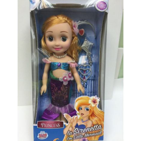 Păpușă Mica Sirena Disney, 35 cm, cu accesorii